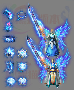 传奇素材 251106-A35男女剑甲首饰套装合适沉默版本