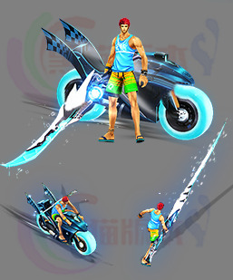 传奇素材 传奇一体时装素材 特效复古高清传奇素材 251016-A50炫彩摩托时装