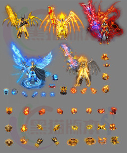 传奇剑甲素材 传奇高清素材 250827-A004 特色高清剑甲5套