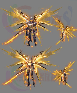 传奇一体时装素材 特效高清传奇素材 251016-A53炫彩时装