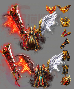 传奇素材 251111-A21-九五之尊男女剑甲首饰套装素材