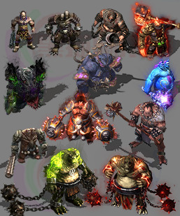 12组大小胖子兽人BOSS怪物素材 世界BOSS 2510/15A3传奇怪物