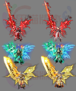 传奇剑甲素材 传奇复古高清 250222-A14三职业男女剑甲分体