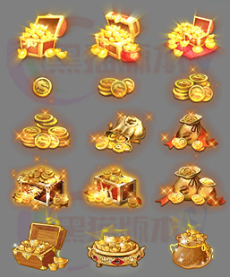 251201-B11金币钻石金元宝道具素材 传奇道具高清素材