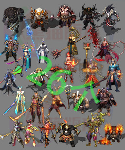 传奇时装素材 复古高清时装素材 250325-A3连体时装26套